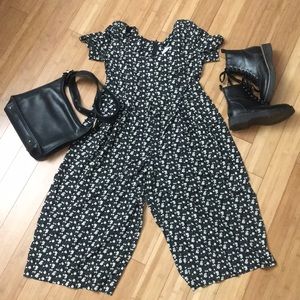 Vintage black floral jumpsuit